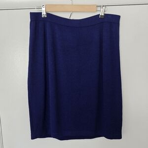 St. John Collection Royal Blue Knit Pencil Skirt Size 14